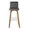 Armen Living Vienna 26" Swivel Counter Stool in Walnut Wood Finish with Gray Faux Leather LCVIBAGRWA26 - alternate 2